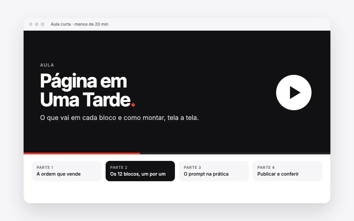 Tela da aula Página em Uma Tarde